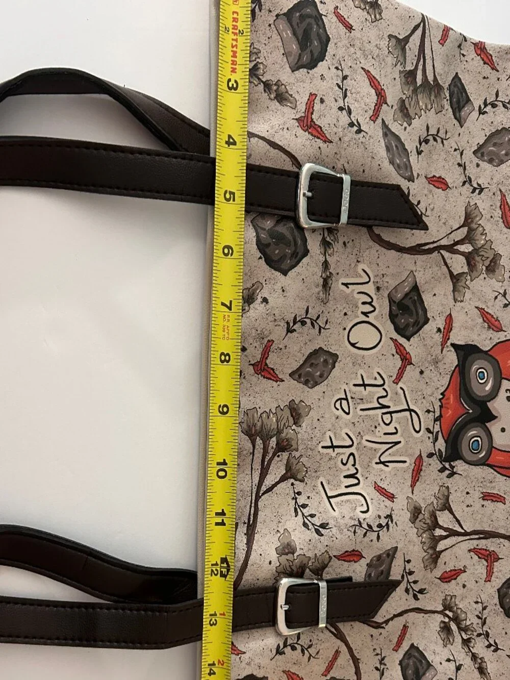 DOGO Just a Night Owl Tote Bag Vegan Leather Woodland Forest - NWT